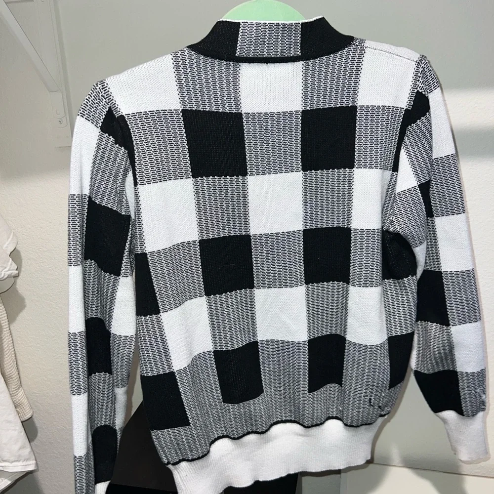 Dior Black and White Zip Up Sweater